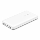 Belkin 15W 3-port USB Power Bank - 10K mAh - 2xUSB-A (12W), 1xUSB-C (15W) - Portable Charger - w/ USB-A to USB-C Cable - White
