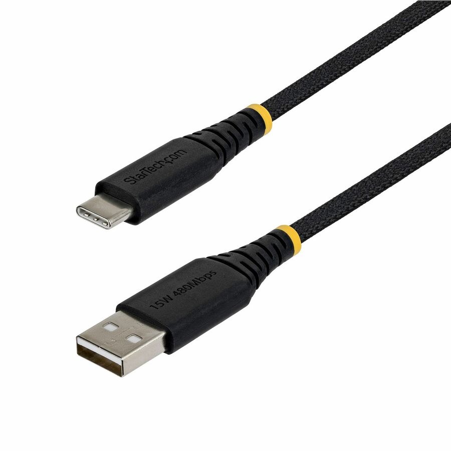 StarTech 6ft (1.8m) USB-A to USB-C Fast Charging Cable, 15W 3A, Braided Nylon/TPE Jacket, Durable USB-A to Type C Charger Cord