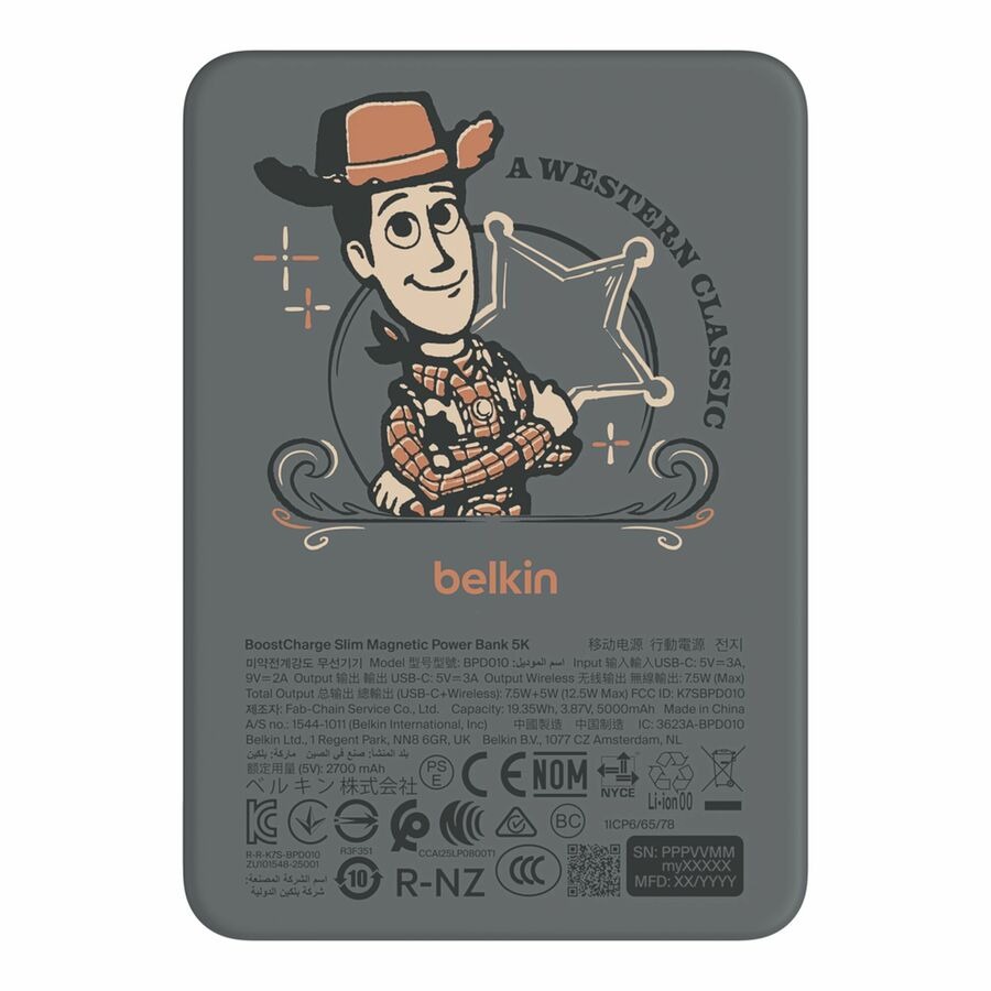 Belkin BoostCharge Slim Magnetic Power Bank 5K, Toy Story 5