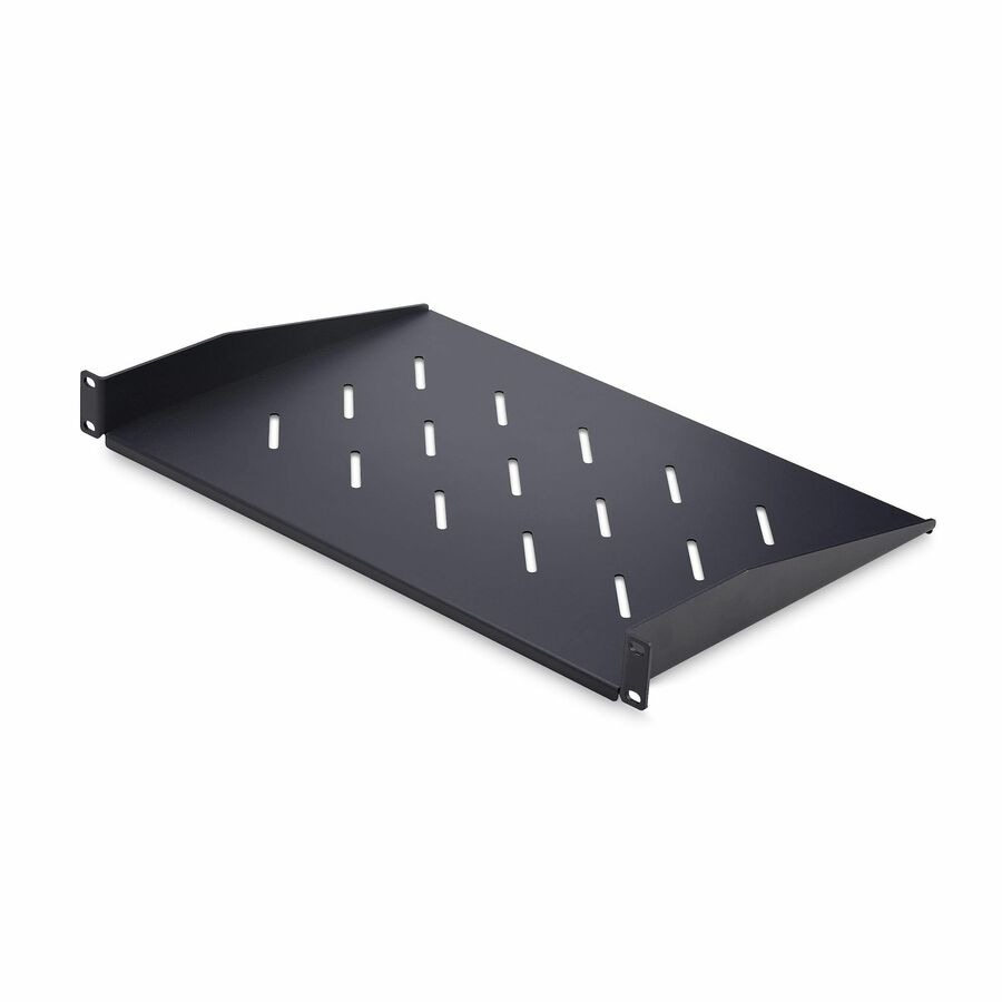 StarTech 1U Vented Server Rack Shelf, 12in (31.5cm) Mounting Depth, Cantilever Tray, 25lb (11.3kg) Capacity, Includes Cage Nuts/Screws
