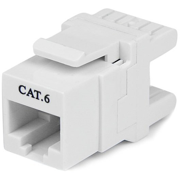 StarTech 180° Cat 6 Keystone Jack - RJ45 Ethernet Cat6 Wall Jack White - 110 Type