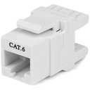 StarTech 180° Cat 6 Keystone Jack - RJ45 Ethernet Cat6 Wall Jack White - 110 Type