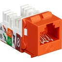 Black Box Orange Unshielded CAT6 Keystone Jack, 110 Punchdown, TAA