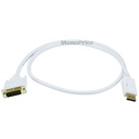 Monoprice 3ft 28AWG DisplayPort to DVI Cable - White