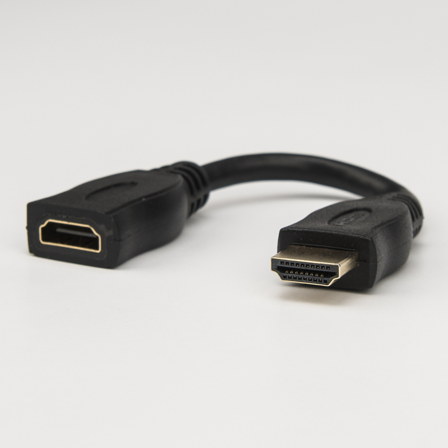 Rocstor Premium 6in High Speed HDMI Port Saver Cable M/F - Ultra HD 4k x 2k HDMI Cable - HDMI - 1 x HDMI Female - 1 x HDMI Male - Black Extension Cable