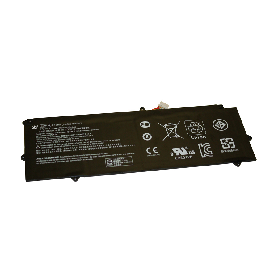 BTI SE04XL-BTI 7.7V 41.58WHR LI-ION BATTERY 860708-855, 860724-2C1, SE04041XL-PL, SE04XL PRO X2 612 G2, X2 612 G2, 612 G2