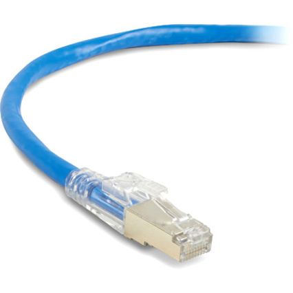 Black Box CAT6A 650-MHz Locking Snagless Patch Cable - 20 ft Category 6a Network Cable for Patch Panel, Network Device - First End: 1 x RJ-45 Network - Male - Second End: 1 x RJ-45 Network - Male - 10 Gbit/s - Patch Cable - Shielding - Gold Plated Contact - CM - 26 AWG - Blue - 1 Each