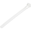 StarTech 5"(12cm) Reusable Cable Ties, 1-1/8"(30mm) Dia. 50lb(22Kg) Tensile Strength, Nylon, In/Outdoor, UL, 100 Pack, White, TAA
