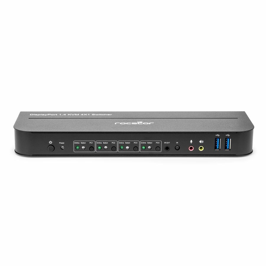 Rocstor SolidKVM SK04 DisplayPort 1.4 and USB 3.0 4�1 KVM Switch