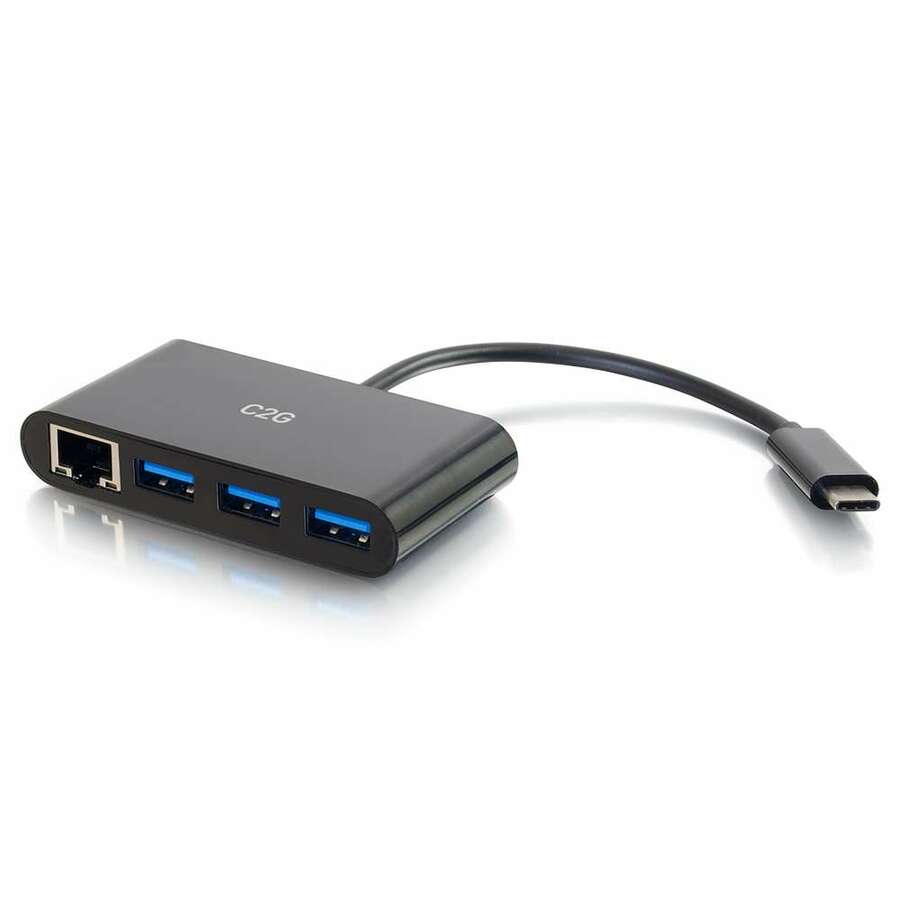 C2G USB C Hub with Ethernet - 3-Port USB Hub