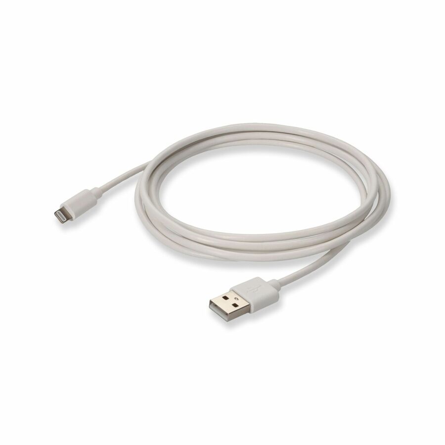 AddOn 6in USB A 2.0 Male to Lightning Male White Cable