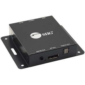 SIIG HDMI 2.0 to DisplayPort 1.2 Converter with Audio Extractor - Compliant with HDCP 1.4/2.2 - 18Gbps Video bandwidth - High performance HDMI to DisplayPort Adapter - Convert the HDMI 4K60Hz to DisplayPort 4K60Hz video only - support 3.5mm 2 Channel audio and S/PDIF 5.1 Channel audio out - color 4:2:0 or 4:2:2 will be converted to 4:4:4 - Support EDID selection - ESD protection - Micro USB for FW update or Power input - Metal housing with Wall mountable - 3 years warranty - TAA Compliant