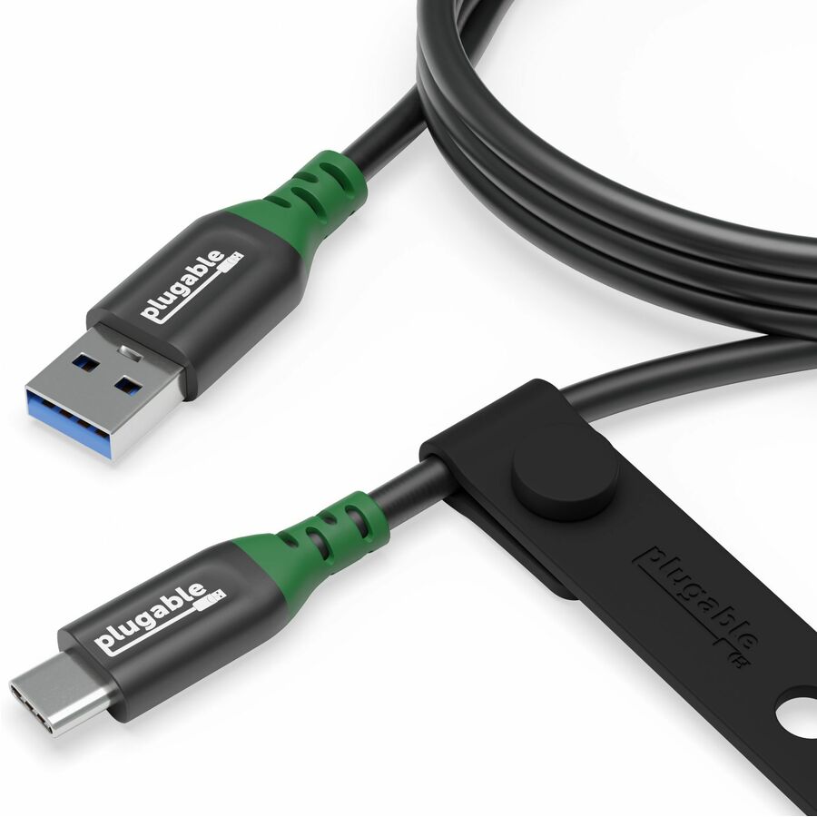 Plugable USB C to USB A Cable, USB 3.2 Gen 2 USB Cables, 3A (15W) Charging USB C Data Cable - 10Gbps for iPhone 15, iPad, Samsung Galaxy, Tablets, Laptops, 3.3 Ft with Cable Management Strap