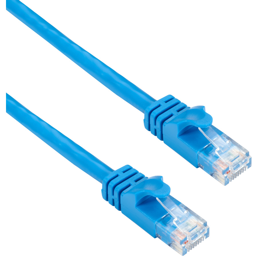 Black Box CAT6A 500-MHz STR Patch Cable Slim Molded Snagless Boot - UTP, CM PVC, Blue, 3FT