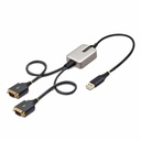 StarTech 2ft/60cm 2-Port USB to Serial Adapter Cable, COM Retention, FTDI, DB9 RS232, Changeable DB9 Screws/Nuts, Windows/macOS/Linux