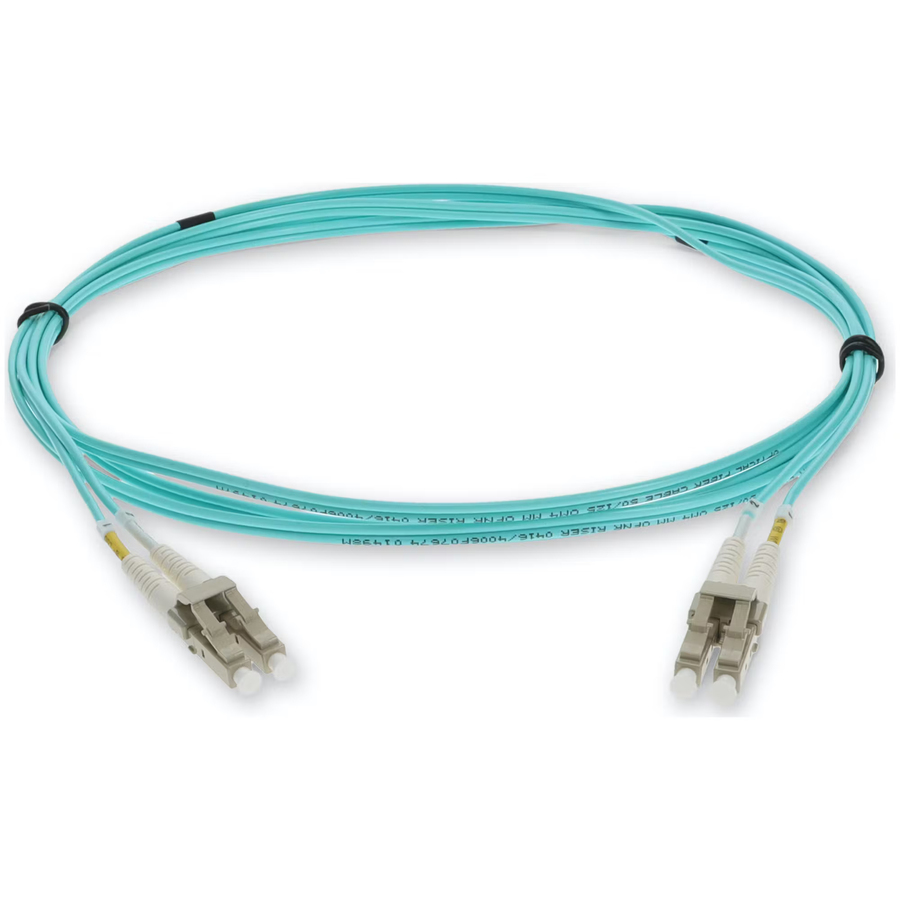 AddOn 3.5m LC to LC Aqua OM4 Duplex OFNR (Riser-Rated) Fiber Patch Cable