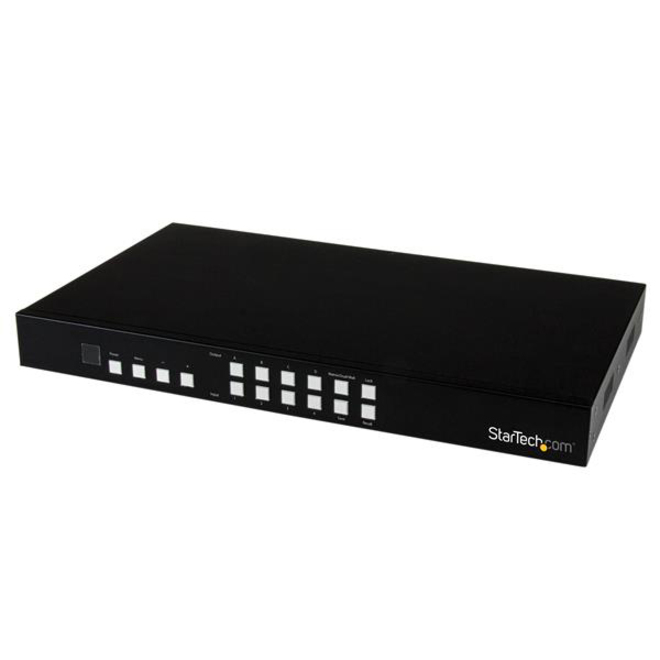 StarTech 4x4 HDMI Matrix Switch with Picture-and-Picture Multiviewer or Video Wall, TAA