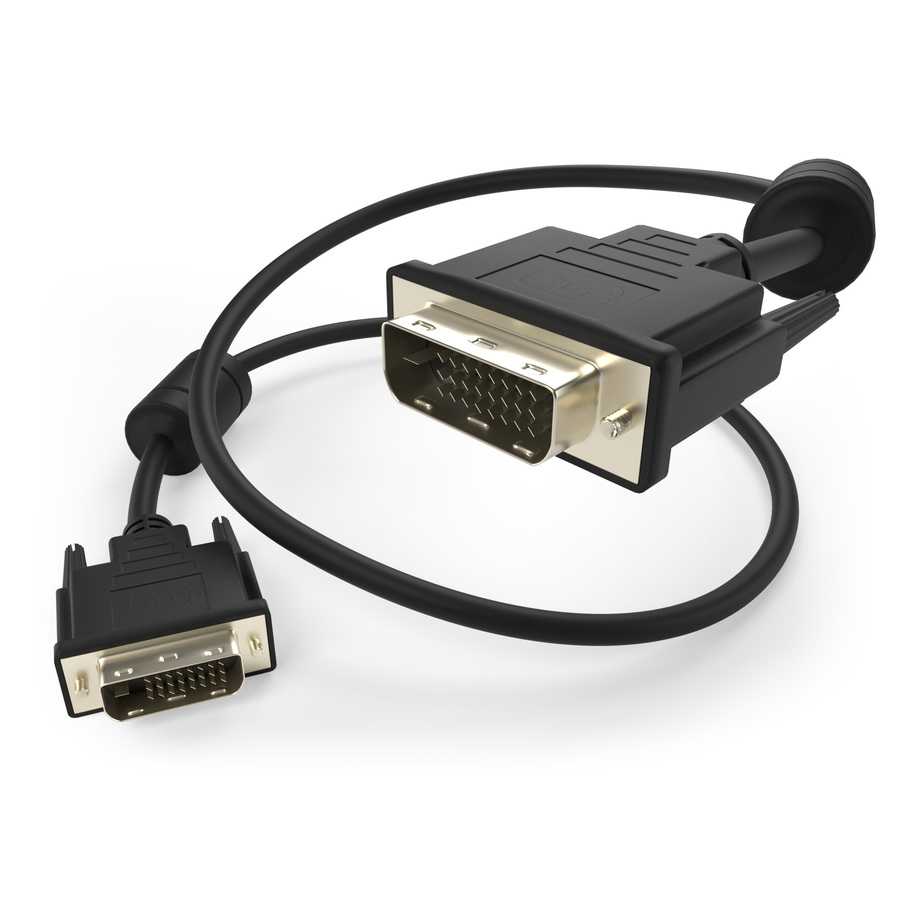 Unirise DVI-D Dual Link 24+1 Male - Male - 6 ft DVI Video Cable for Video Device, Projector, TV - First End: 1 x 25-pin DVI-D (Dual-Link) Digital Video - Male - Second End: 1 x 25-pin DVI-D (Dual-Link) Digital Video - Male - Supports up to 2560 x 1600 - 28 AWG - Black