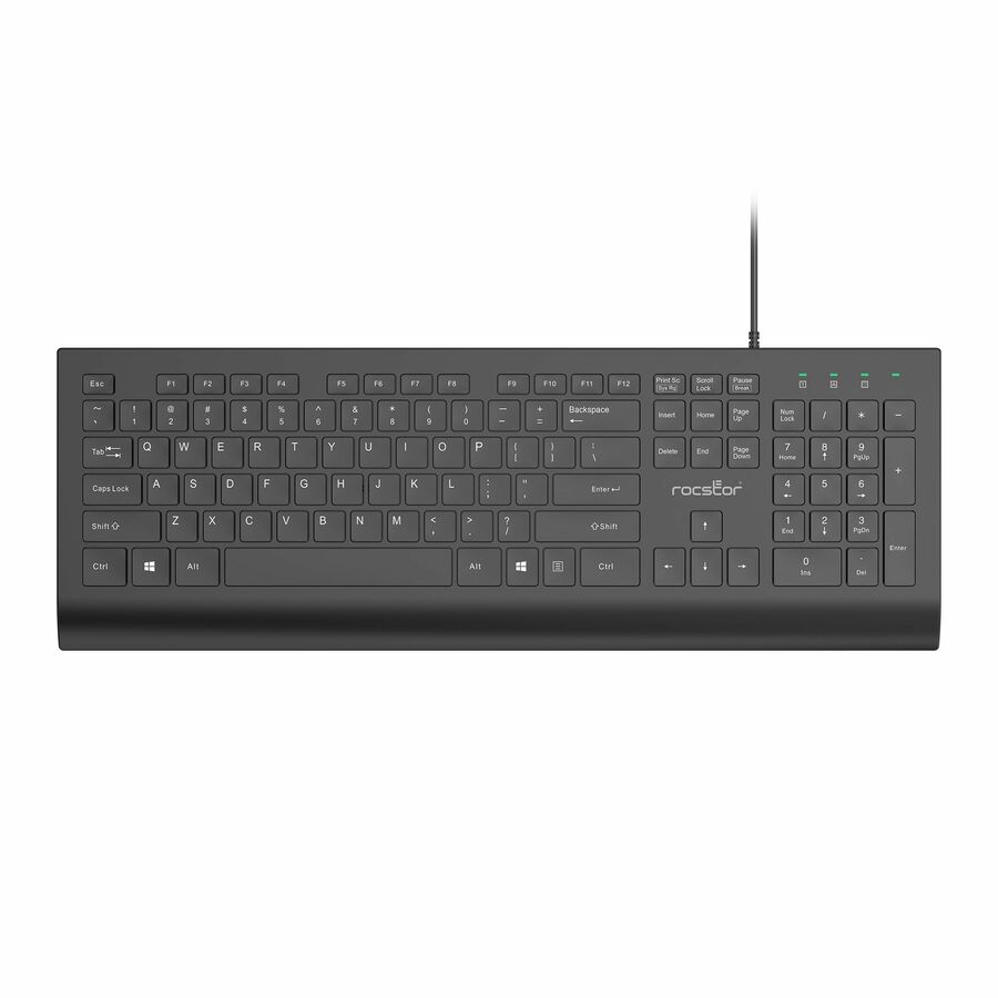Rocstor Premium K10 USB Wired Keyboard - 104 Key Function