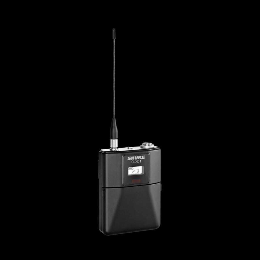 Shure QLXD1 Bodypack Transmitter - 470 MHz to 534 MHz Operating Frequency - 20 Hz to 20 kHz Frequency Response - 330.05 ft Operating Range