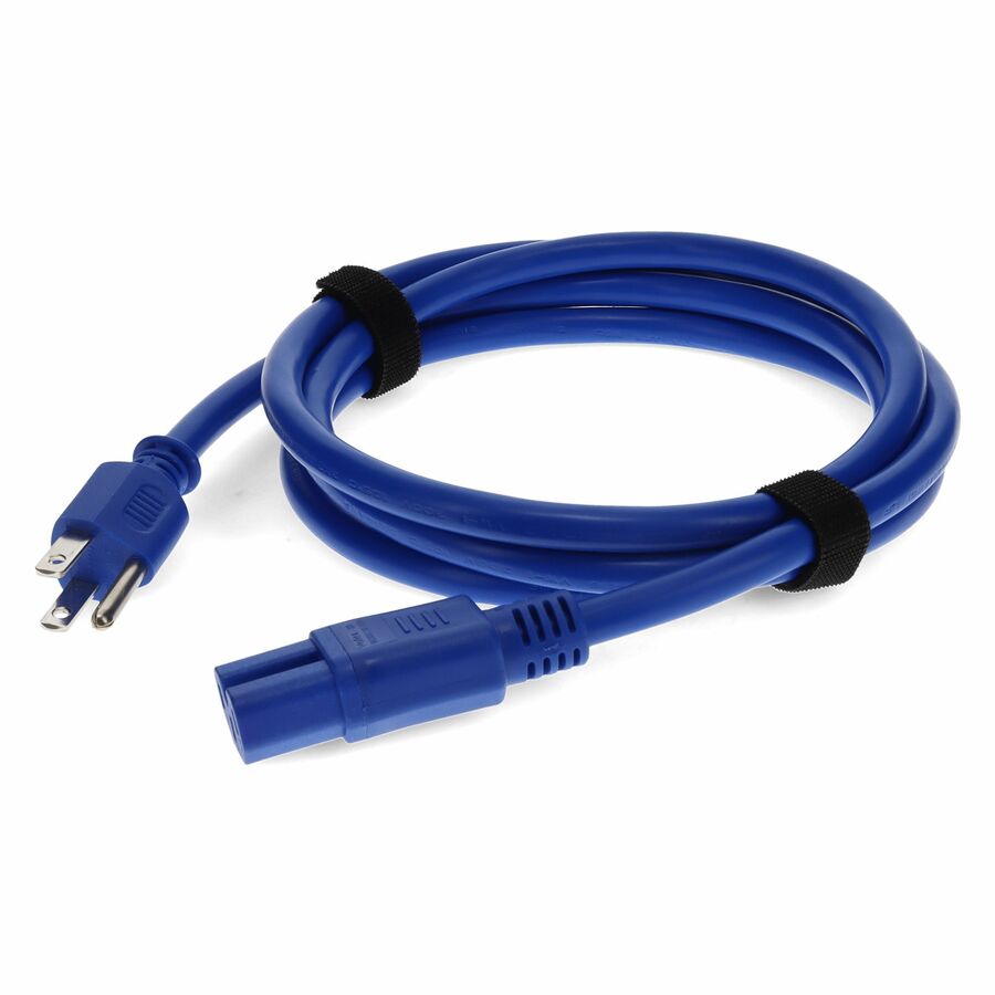 AddOn 8ft NEMA 5-15P Male to C15 Female 14AWG 100-250V at 15A Blue Power Cable
