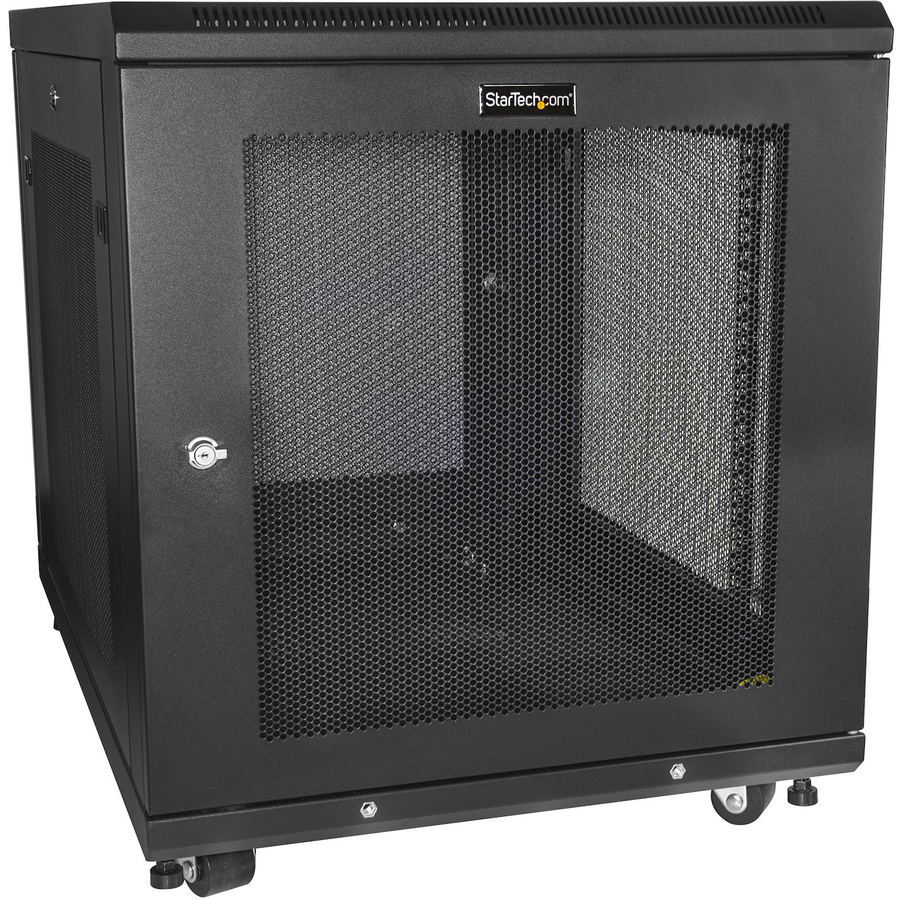 StarTech 4-Post 12U Server Rack Cabinet, 19" Data Rack Cabinet for Computer / IT Equipment, Home Network Rack, Half Height Server Rack
