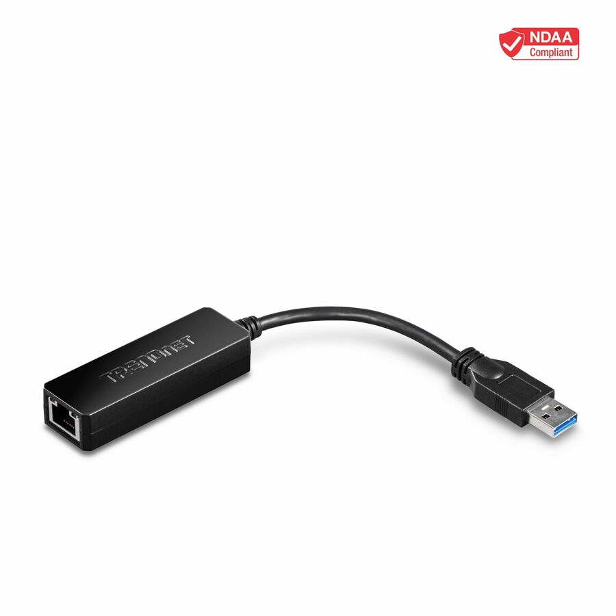 TRENDnet USB 3.0 To Gigabit Ethernet Adapter, Full Duplex 2Gbps Ethernet Speeds, Up To 1Gbps, USB-A, Windows & Mac Compatibility, USB Powered, Simple Setup, Black, TU3-ETG