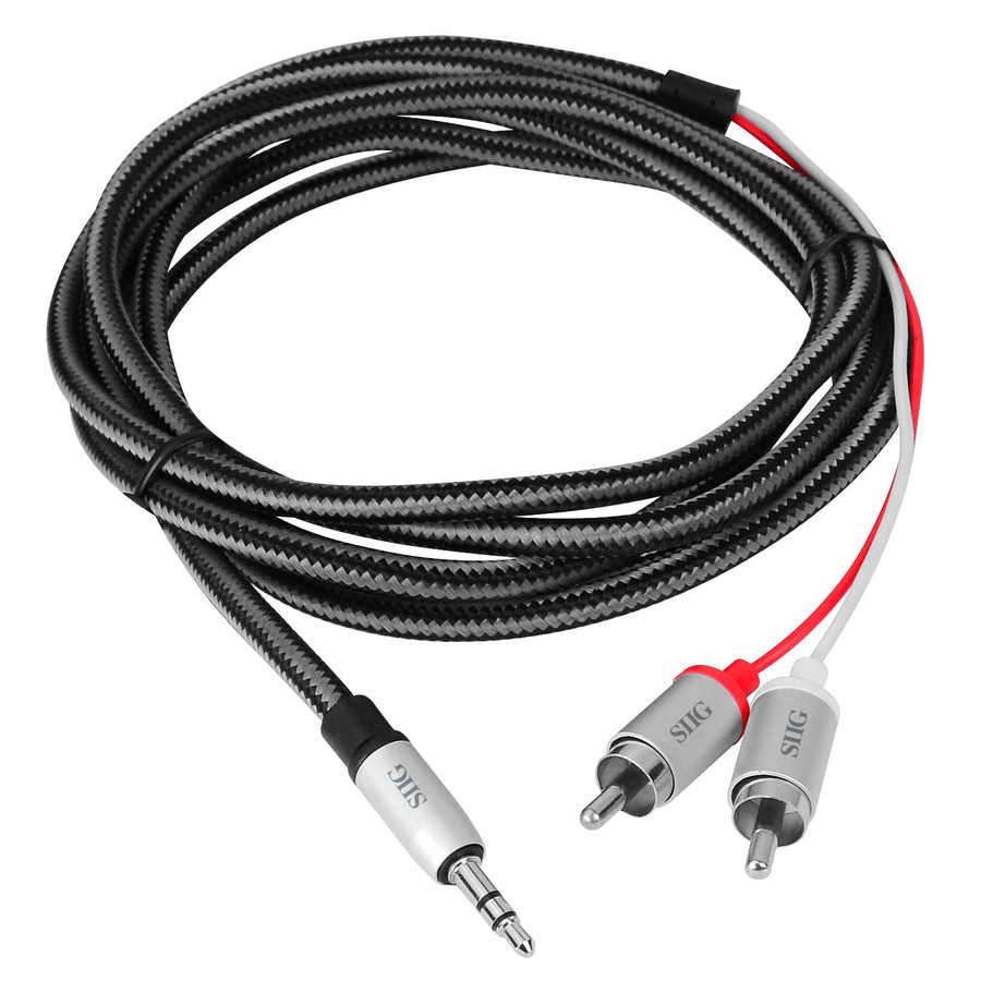 SIIG Woven Fabric Braided 3.5mm to RCA Stereo Cable (M/M) - 2M