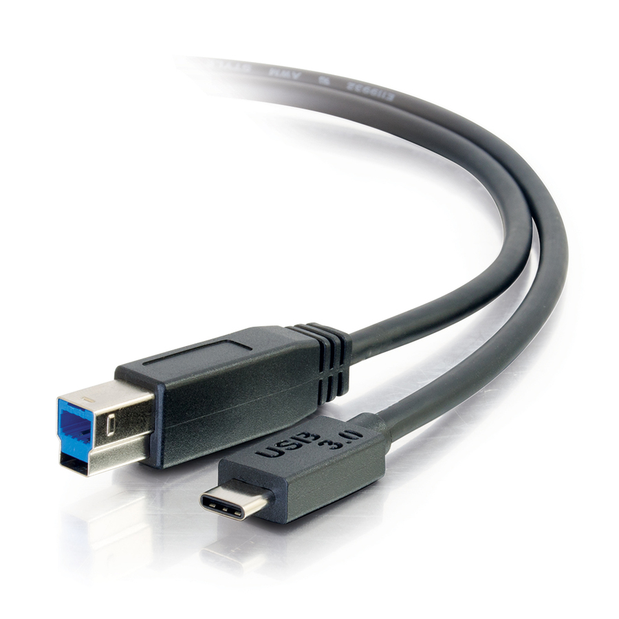 C2G 3ft USB 3.1 Gen 1 USB Type C to USB B Cable M/M - USB C Cable Black - USB for Printer, Hub - 60 MB/s - 3 ft - 1 Pack - Type C Male USB - Type B Male USB - Black