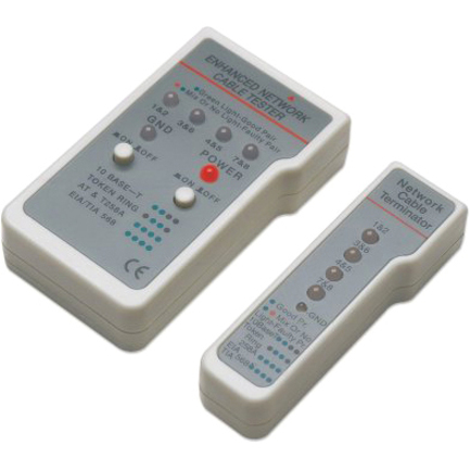 Multifunction Cable Tester, RJ-45 and RJ-11, UTP/STP/FTP, Shielded and Unshielded