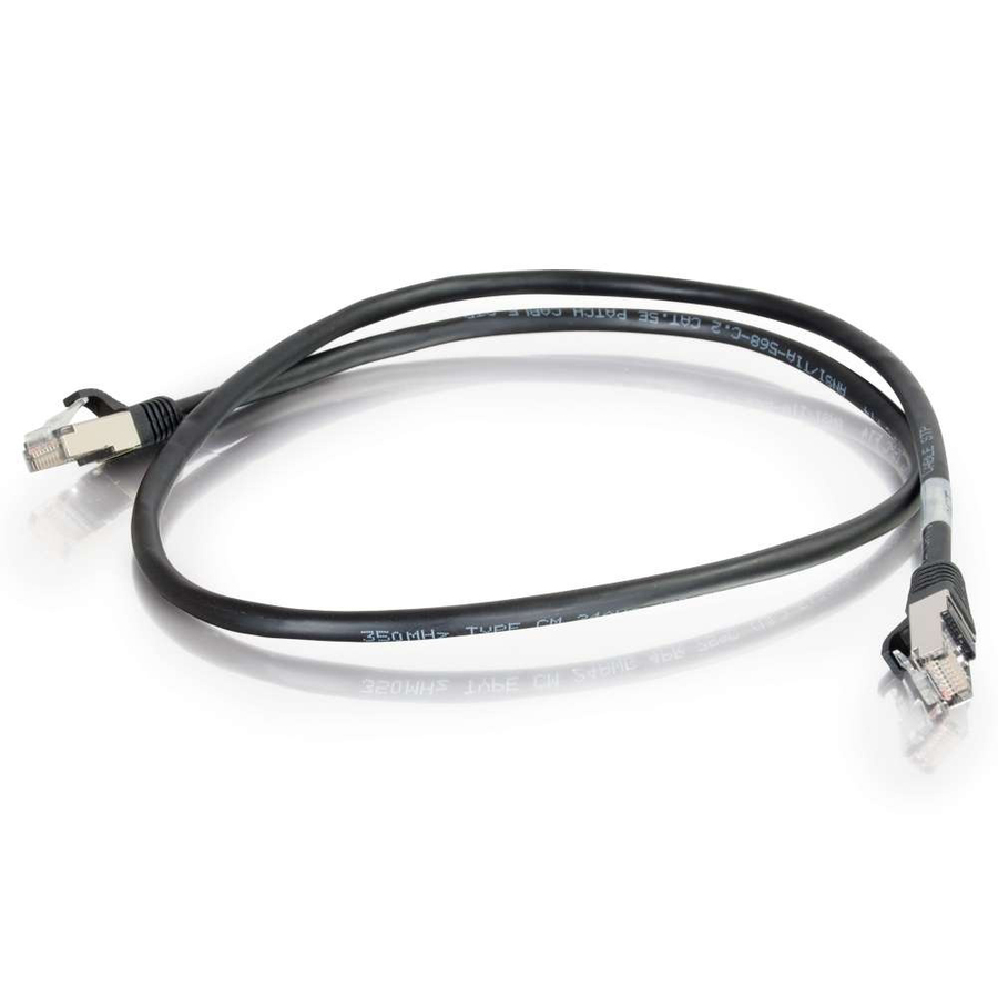 C2G-100ft Cat5e Molded Shielded (STP) Network Patch Cable - Black