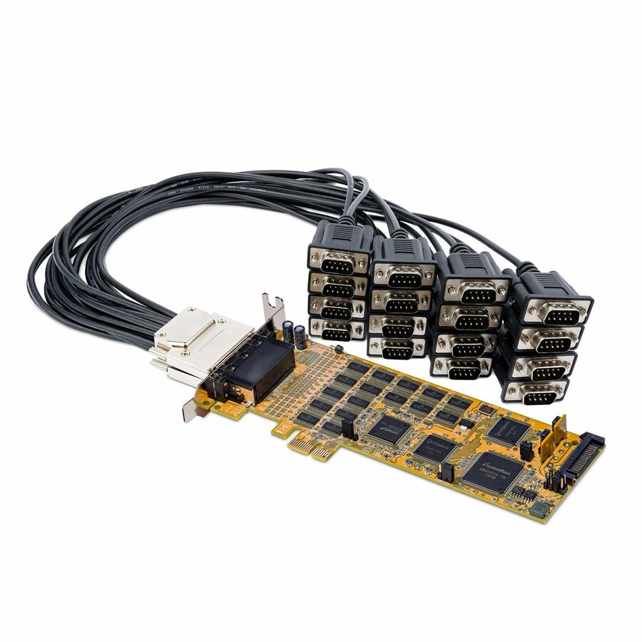 StarTech 16 Port PCI Express Serial Card, Low-Profile, High-Speed PCIe Serial Card with 16 DB9 RS232 Ports, TAA