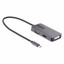 StarTech USB C Video Adapter, USB C to HDMI DVI VGA Adapter, 4K 60Hz, Aluminum, Video Display Adapter, USB Type C Travel Adapter