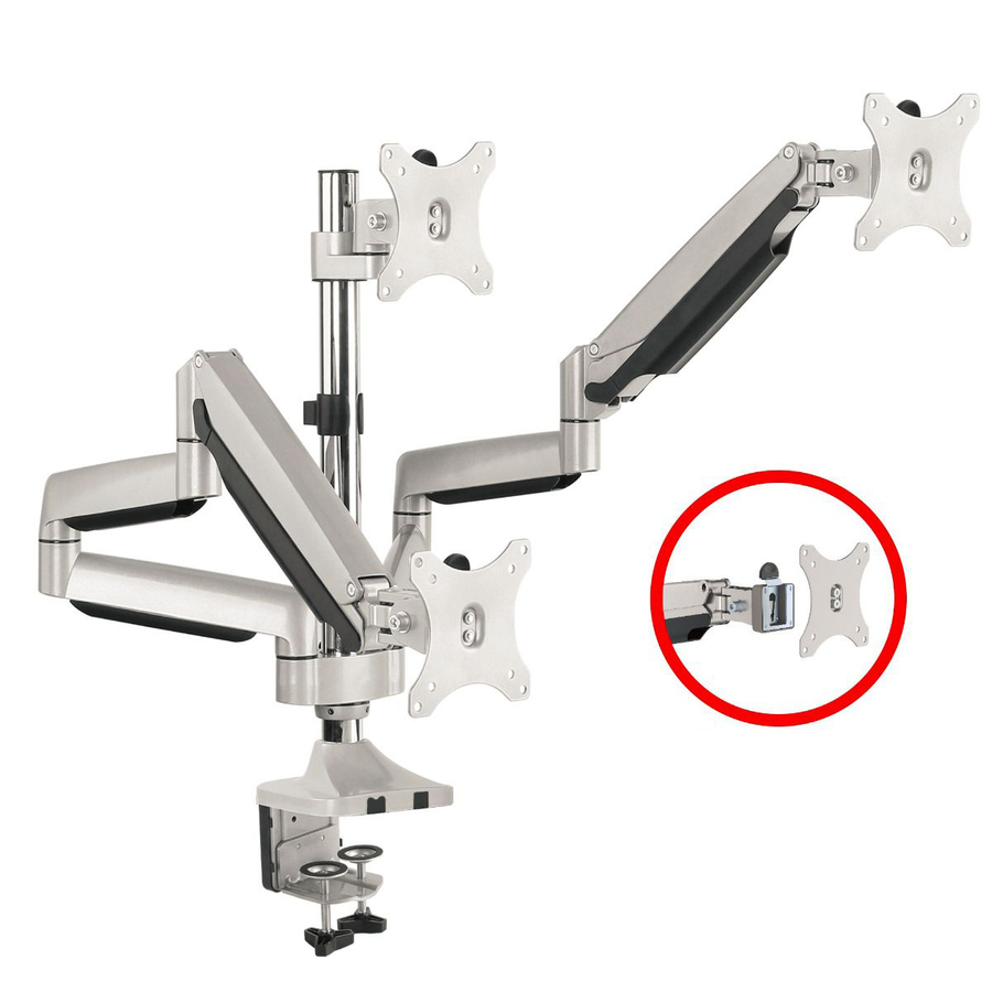 SIIG Triple Monitor Aluminum Gas Spring Desk Mount