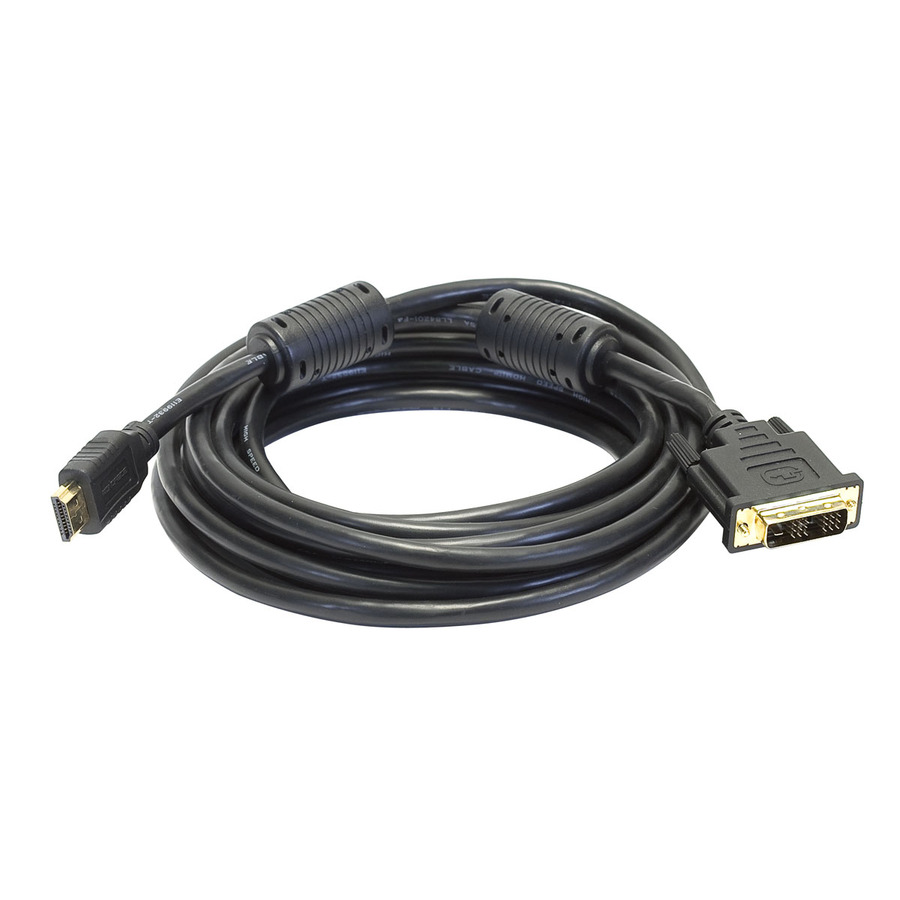 Monoprice 15ft 28AWG Standard HDMI to DVI Adapter Cable with Ferrite Cores, Black