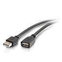 C2G 16ft USB Active Extension Cable - USB A to USB A Extension Cable - USB 2.0 - Plenum, CMP-Rated - M/F - 16 ft USB Data Transfer Cable - First End: 1 x USB 2.0 Type A - Male - Second End: 1 x USB 2.0 Type A - Female - Extension Cable - Black