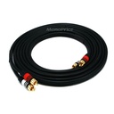 Monoprice 12ft Premium 2 RCA Plug/2 RCA Plug M/M 22AWG Cable - Black