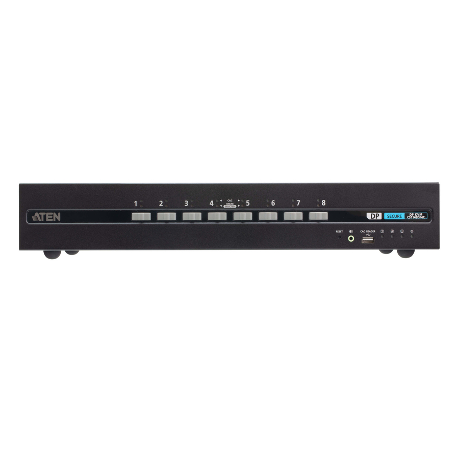ATEN CS1148DP4C 8-Port USB DisplayPort Dual Display Secure KVM Switch with CAC