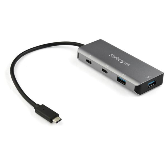 StarTech 4 Port USB C Hub, 2x USB A & 2x USB-C SuperSpeed 10Gbps, USB Bus Powered Type-C 3.2 Gen 2 Adapter Hub, 9.8" (25cm) Cable, TAA