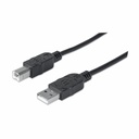 USB-A to USB-B Cable, 3m, Male to Male, 480 Mbps (USB 2.0), Hi-Speed USB, Black, Lifetime Warranty, Equivalent to USB2HAB3M.