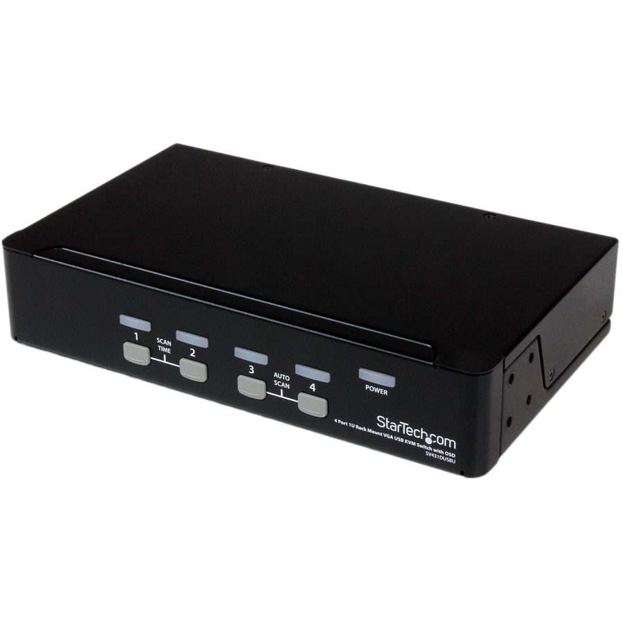 StarTech 4 Port 1U Rackmount USB KVM Switch with OSD, TAA