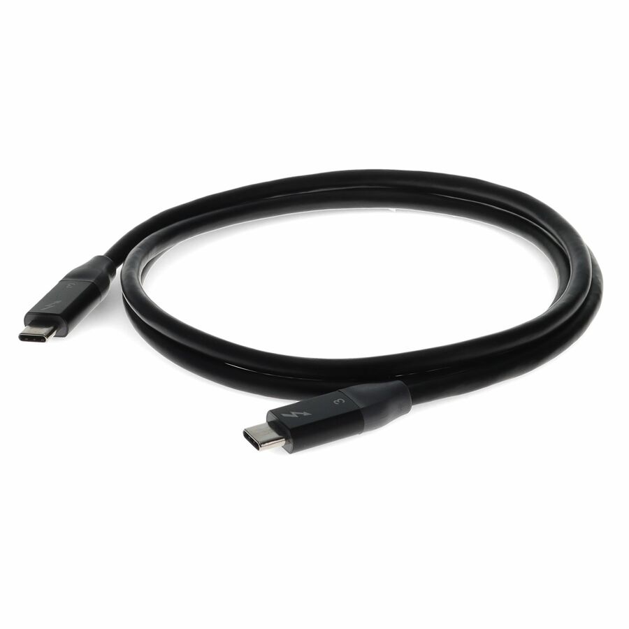 AddOn 1.0m (3.3ft) USB C 3.1 Male to Male Thunderbolt®-compatible Sync and Charge Black Cable