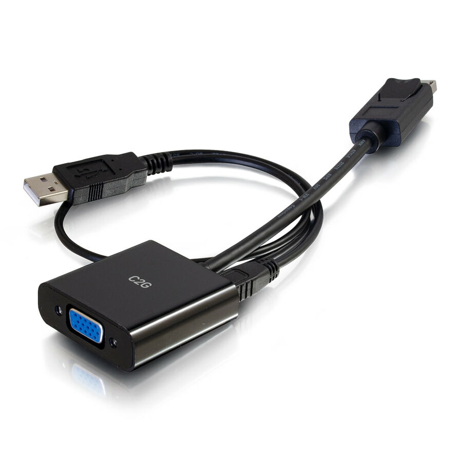 C2G DisplayPort to VGA Adapter with 3.5mm Audio - Active Adapter Converter - M/F