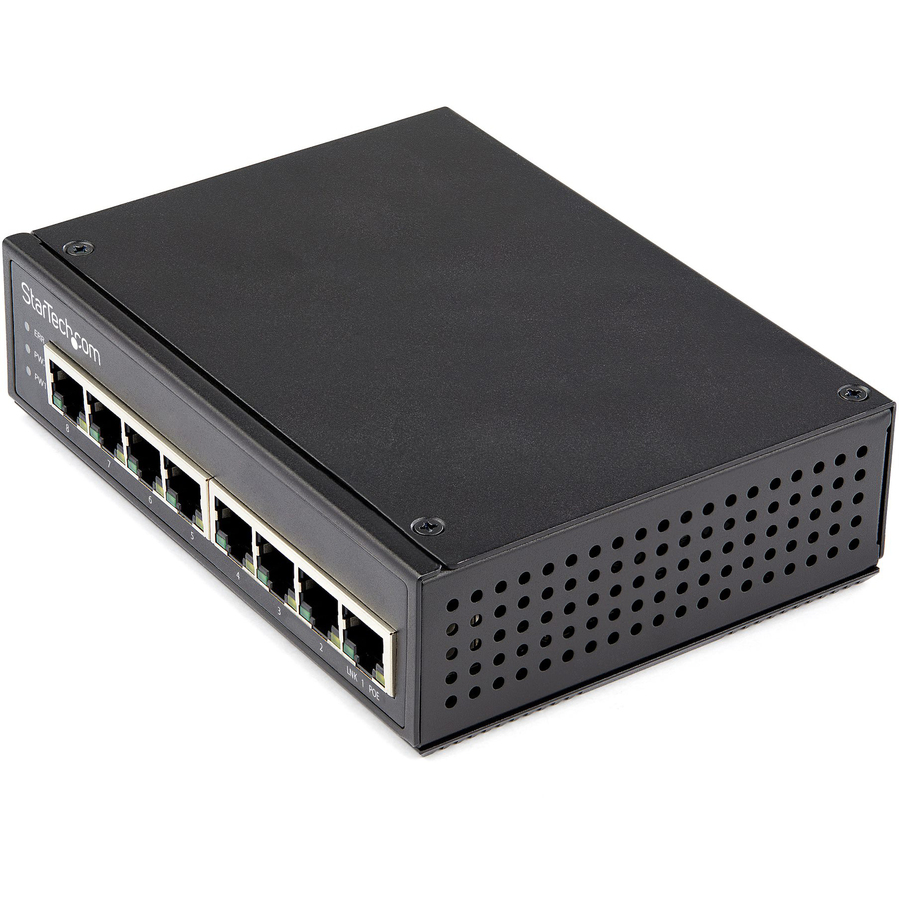 StarTech Industrial 8 Port Gigabit PoE Switch 30W, Power Over Ethernet Switch, GbE POE+ Network Switch, Unmanaged, IP-30, TAA