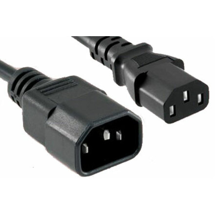 ENET C13 to C14 5ft Black Power Extension Cord / Cable 250V 18 AWG 10A NEMA IEC-320 C13 to IEC-320 C14 5'