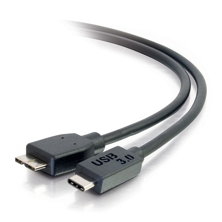 C2G 3ft USB C to USB Micro B Cable - USB C 3.1 to USB Micro B - M/M - USB for Smartphone, Tablet - 60 MB/s - 3 ft - 1 Pack - Type C Male USB - Micro Type B Male USB - Black