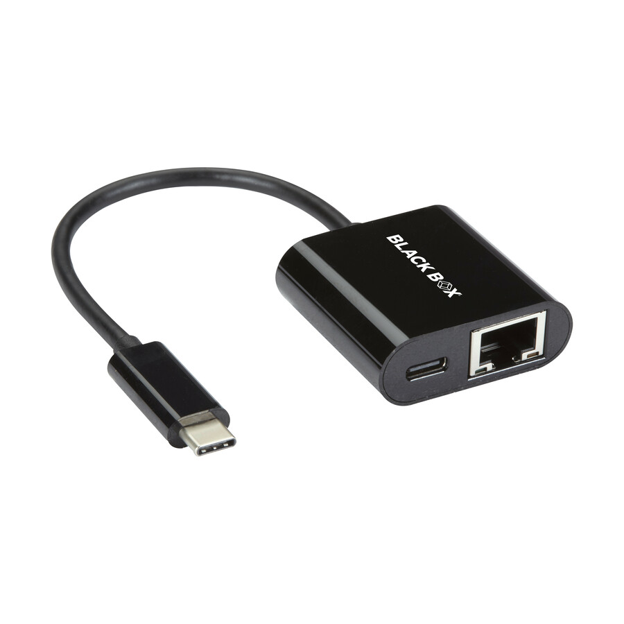 Black Box Gigabit Adapter Dongle - USB 3.1 Type C Male to RJ-45 - USB 3.1 Type C - 1000 Mbit/s Data Transfer Rate - 1 Port(s) - 1 - Twisted Pair - 10/100/1000Base-T