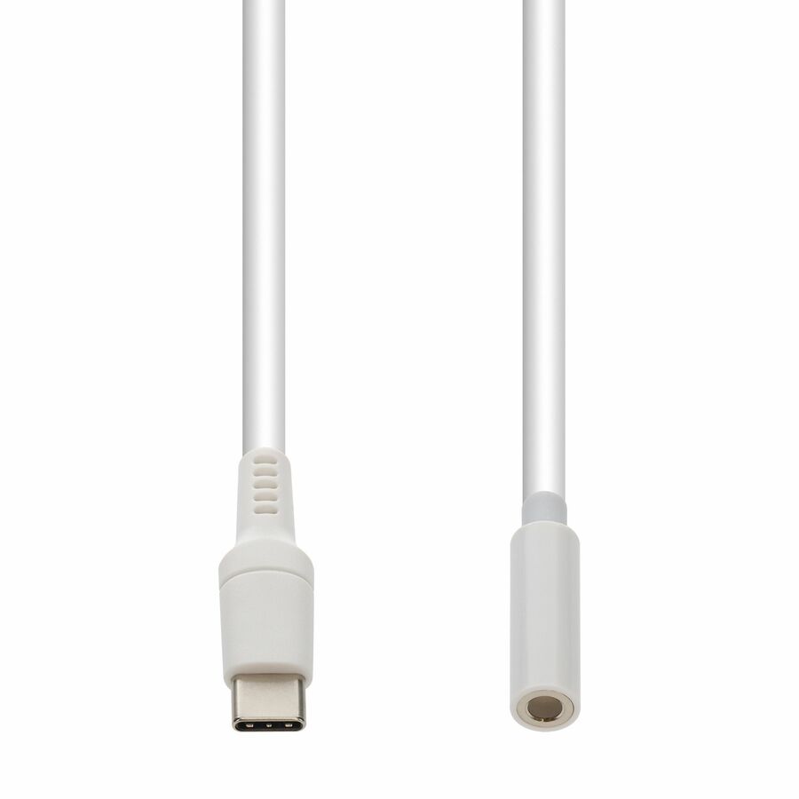 AddOn 8in USB C (Male) to 3.5mm Audio Headphone Jack Adapter (Female) Cable White