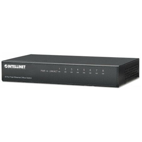 8-Port Fast Ethernet Office Switch, Desktop Size, Metal, IEEE 802.3az (Energy Efficient Ethernet), Box