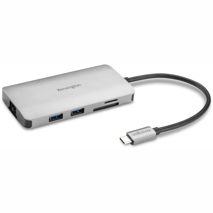 Kensington UH1400P USB-C 8-in-1 Driverless Mobile Hub - for Smartphone, Monitor, Tablet, Notebook - Memory Card Reader - SD, microSD - 85 W - USB Type C - 1 Displays Supported - 4K - 3840 x 2160 - 4 x USB Ports - 3 x USB Type-A Ports - USB Type-A - 1 x USB Type-C Ports - USB Type-C - 1 x HDMI Ports - HDMI - Wired - Windows, macOS, ChromeOS, iOS, Android - Portable